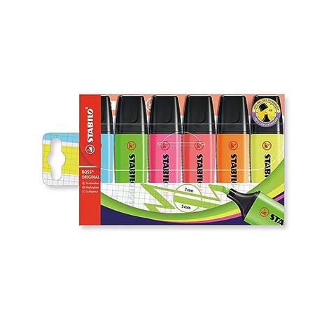 Marcador fluorescente STABILO BOSS ORIGINAL - Estuche con 6 colores