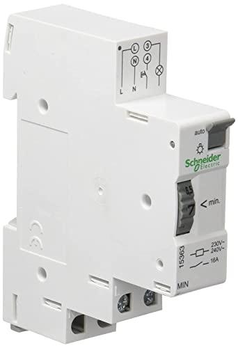 Schneider Electric 15363 Acti 9 Minutero MIN Temporizador Electromecánico Desde 1 a 7min, 68mm x 83mm x 18mm, Blanco