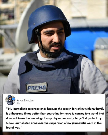 Los periodistas palestinos dejan de informar «a un mundo que desconoce la palabra humanidad»