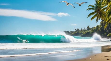 surf en jacó y playa hermosa