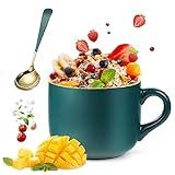 Taza de Café de Cerámica, 650 ml Taza Desayuno, Tazones Desayuno de Cerámica, Grande Tazas Te Con Cuchara, Grande Mug Cafe de Cerámica, Grande Taza de Café Clásico de la Moda para Oficina y Hogar