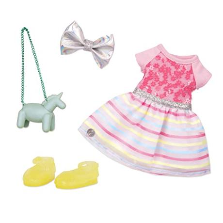 Glitter Girls- Vestido de muñeca de Lentejuelas y Rayas de 14 Pulgadas, Multicolor (Branford Ltd. GG50107Z)