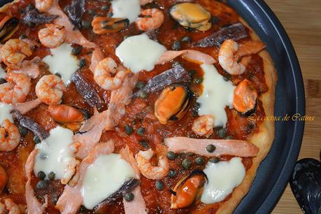Pizza con frutos de mar Pizza con frutos de mar