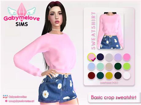 Sims 4 CC | Clothing: Basic crop sweatshirt for women