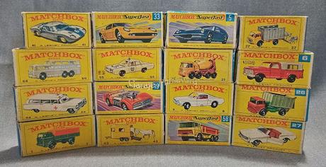 Las cajas de cartón originales de los Matchbox de mi infancia