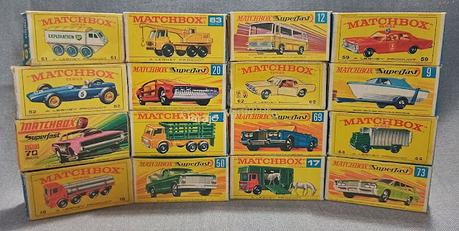 Las cajas de cartón originales de los Matchbox de mi infancia