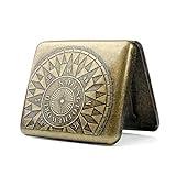 Caja de cigarrillo de acero inoxidable, dibujo de alambre de niquelado, caja de cigarrillos de almacenamiento para 20 cigarrillos titular caja de cigarrillo caja de cigarrillo caja de cigarrillo Y6