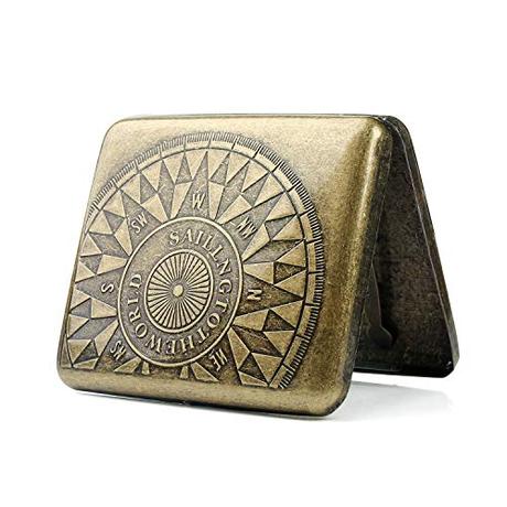 Caja de cigarrillo de acero inoxidable, dibujo de alambre de niquelado, caja de cigarrillos de almacenamiento para 20 cigarrillos titular caja de cigarrillo caja de cigarrillo caja de cigarrillo Y6