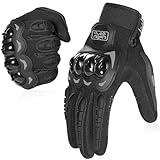 COFIT Guantes de Motos, Guantes de Pantalla Táctil Full Touch para Carreras de Motos, MTB, Escalada, Senderismo y Otros Deportes al Aire Libre - Negro M