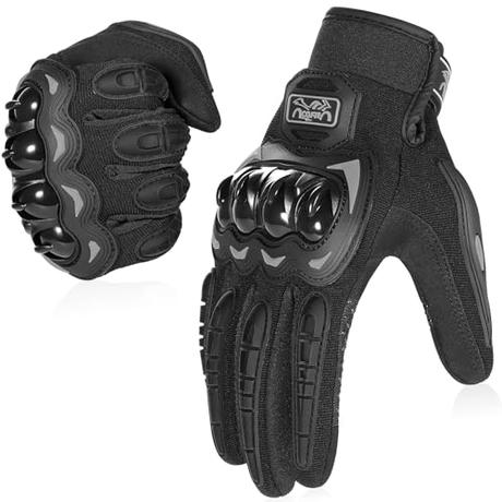 COFIT Guantes de Motos, Guantes de Pantalla Táctil Full Touch para Carreras de Motos, MTB, Escalada, Senderismo y Otros Deportes al Aire Libre - Negro M