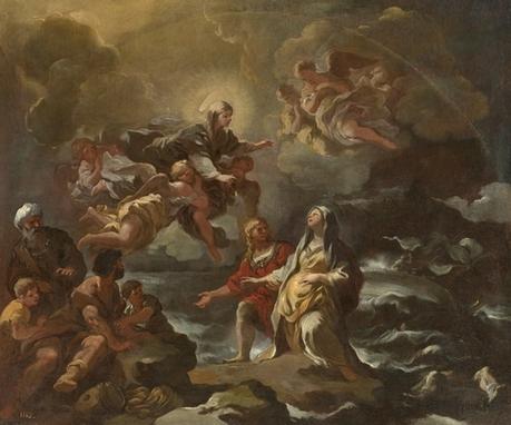 Santa Brígida salvada de un naufragio por la Virgen de Luca Giordano