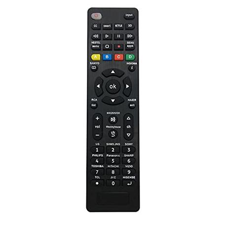 Riry Mando TV Universal para Todos los televisores de Repuesto para Samsung,LG,Sony,Philips,Sharp,Panasonic,TCL,Toshiba,Hitachi,haier,Sanyo Smart TV con Botones de Acceso Directo de 3D de Netflix