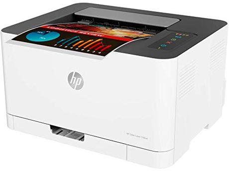 HP Color Laser 150nw 4ZB95A, Impresora Láser Monofunción, Impresión a Doble Cara Manual, Wi-Fi, Ethernet, USB 2.0 alta velocidad, HP Smart App, Panel de Control LED, Blanca