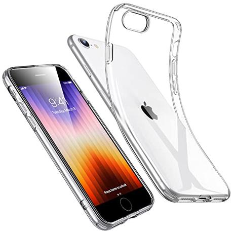 ESR Funda Silicona Transparente Compatible iPhone SE 2022,iPhone SE 2020, iPhone 8,Funda Transparente de TPU Blando y Fino, Resistente Amarilleo,Funda para iPhone SE 3/2, Transparente