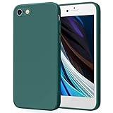 AK Funda para iPhone SE 2022 2020 / iPhone 8 / iPhone 7,Funda de Liquida Silicona con Forro de Microfibra Suave Protección Completa para iPhone SE(Verde Oscuro)