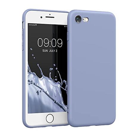 kwmobile Carcasa Compatible con Apple iPhone SE (2022) / iPhone SE (2020) / iPhone 8 / iPhone 7 Funda - con Bordes elevados - Apto Carga inalámbrica - Gris Lavanda Mate Mate