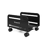TooQ UMCS0004-B - Soporte de suelo con ruedas para CPU, metálico, con un peso de hasta 10 kg, soporta torres de 119 mm a 209 mm de ancho, color negro