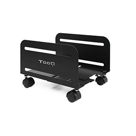 TooQ UMCS0004-B - Soporte de suelo con ruedas para CPU, metálico, con un peso de hasta 10 kg, soporta torres de 119 mm a 209 mm de ancho, color negro