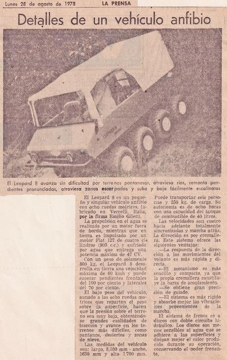 Leopard 8, un anfibio italiano de ocho ruedas del año 1978 Leopard 8, un anfibio italiano de ocho ruedas del año 1978