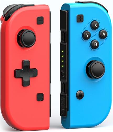 Vinkarpe Mando para Switch, Set 2 Mandos Inalámbrico para Switch/Lite/OLED, Mando Switch con Dual Vibración/Wake Up/Gyro Axis/Captura de Pantalla -Rojo y Azul [video game]