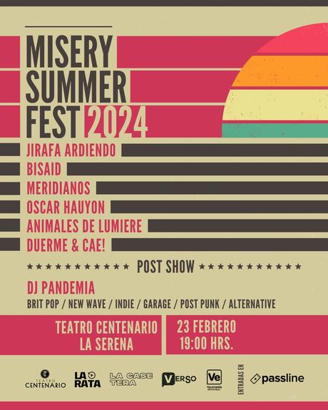 Misery Summer Fest 2024 se realiza el 23 de febrero en el Teatro Centenario de La Serena Misery summer fest 2024 - La Serena Teatro Centenario