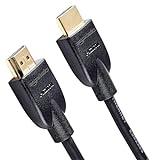 Amazon Basics Cable HDMI A 2.0 de alta velocidad, compatible con formatos 3D y con canal de retorno de audio, 7.5 m, Negro