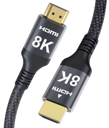 Certificado Cable HDMI 2.1 8K 10m, 48Gbps Ultra Alta Velocidad Cable HDMI 4K 120Hz 144Hz 10K 8K 60Hz 4:4:4 DTS:X Dolby Atmos eARC ARC Dinámico HDR10+ Compatible con Samsung Sony PC Apple TV PS5 Xbox