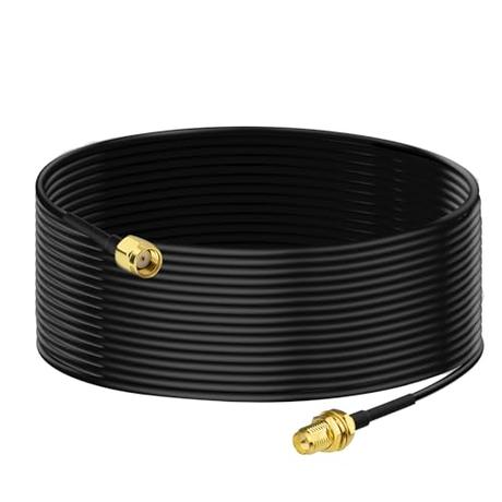 Bingfu RP-SMA Macho a Hembra Cable de Extensión de Antena WiFi 10Metros Montaje en Mamparo Cable Coaxial RG174 para Enrutador WiFi Cámara de Seguridad Adaptador de Tarjeta de Red Mini PCI Express PCIE