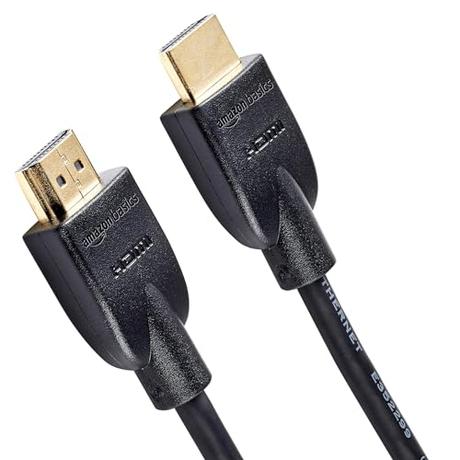 Amazon Basics Cable HDMI A 2.0 de alta velocidad, compatible con formatos 3D y con canal de retorno de audio, 7.5 m, Negro