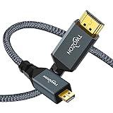 Twozoh Cable Micro HDMI a HDMI Long 10M, Micro HDMI Tipo D a HDMI Tipo A supporta 720P 1080P Gopro Here/Sony A7R/PI4