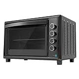 Cecotec Horno Convección de Sobremesa de 60 Litros Bake&Toast 6090 Black Gyro. 2200 W, Luz Interior, 12 Funciones, Temperatura hasta 230º, Puerta de doble Cristal, Incluye Rustidor Giratorio