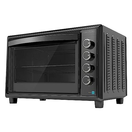 Cecotec Horno Convección de Sobremesa de 60 Litros Bake&Toast 6090 Black Gyro. 2200 W, Luz Interior, 12 Funciones, Temperatura hasta 230º, Puerta de doble Cristal, Incluye Rustidor Giratorio