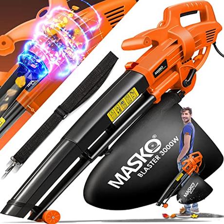 MASKO® Aspirador eléctrico de Hojas 3 en 1, eléctrico 3000W 45 l, triturador de Hojas