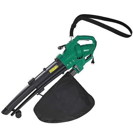 Terre Jardin Aspiradora, Sopladora, Trituradora de Hojas eléctrica | Capacidad 780 m³/h | soplado 240 km/h | relación de trituración: 1:10 | Capacidad de la Bolsa: 45 litros