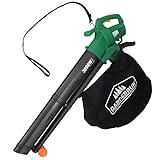 Gardebruk Soplador Aspirador y trituradora de Hojas 3000W Herramienta de jardín Ligera con Bolsa de 45L