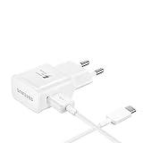 OEM Samsung Cargador Original EP-TA200EWE + Cable EP-DR140AWE (5V-2A, 9V-1.67A) - para Galaxy S10, S10+, S10e, S9, S9+ (Cargador + Cable Tipo C, Blanco) (EPTA200 + DR140 B W)