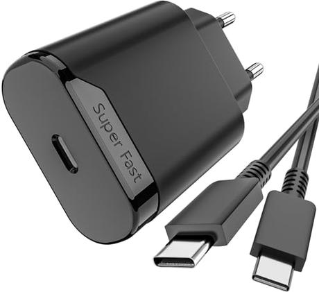 25W Cargador Tipo C Carga Rapida para Samsung Galaxy S23 5g S22 S21 S20 A54 A53 A34 A33 A23 A14 A13 M54 M53 M34 M33 M14 M13 Fold Flip Note 20 Note 10, USB C Samsung Super Fast Charging