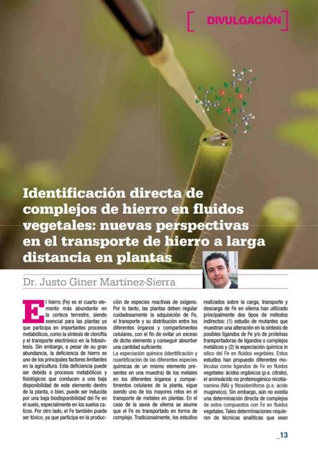 Identificación directa de complejos de hierro en fluidos vegetales