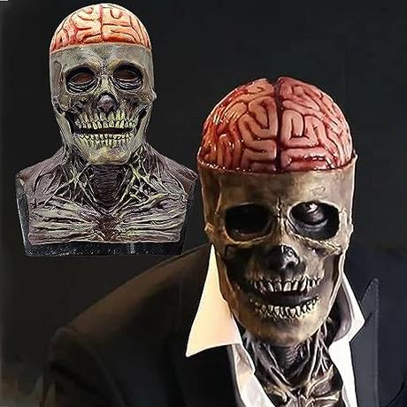 ALNILK Máscara De Calavera Aterradora para Halloween, MáScara Completa De CráNeo para Hombres, de látex, para Fiesta de Disfraces Cosplay Terror