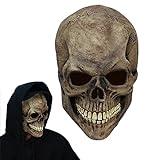 TIANHOO Máscara de Halloween Máscara de Cráneo Máscara de Calavera de Latex Máscara de Calavera de Cabeza Completa de Halloween para Decoración Disfraces Carnaval Accesorios Fiesta