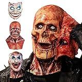 DAZZTIME Máscara de Halloween de Terror,Máscara de Calavera de Halloween con Mandíbula Móvil,Máscara de Miedo de Sangre de Látex Realista,para fiesta de Halloween de carnaval