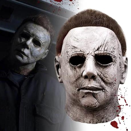 DUOLAM Halloween Máscara Michael Myers: Carnaval Cubierta facial para Cicatriz de látex de horror accesorios de decoración Killers Mascarilla Scary Creepy Horror Máscara Halloween para Adultos