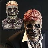 ALNILK Máscara De Calavera Aterradora para Halloween, MáScara Completa De CráNeo para Hombres, de látex, para Fiesta de Disfraces Cosplay Terror