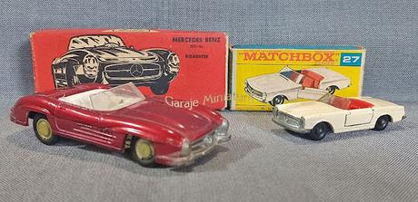 Dos Mercedes-Benz convertibles de las marcas Buby y Matchbox