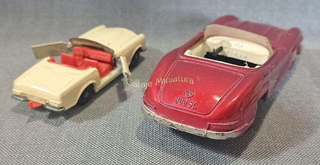 Dos Mercedes-Benz convertibles de las marcas Buby y Matchbox