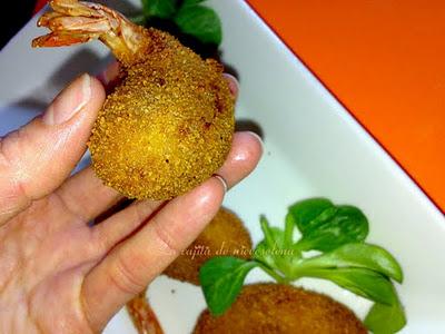 Langostinos disfrazados de croqueta
