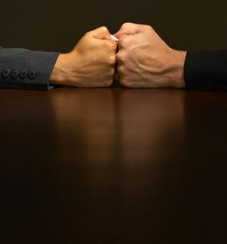 Businessman and businesswoman