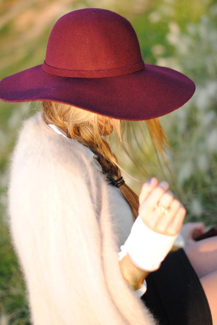 Burgundy hat