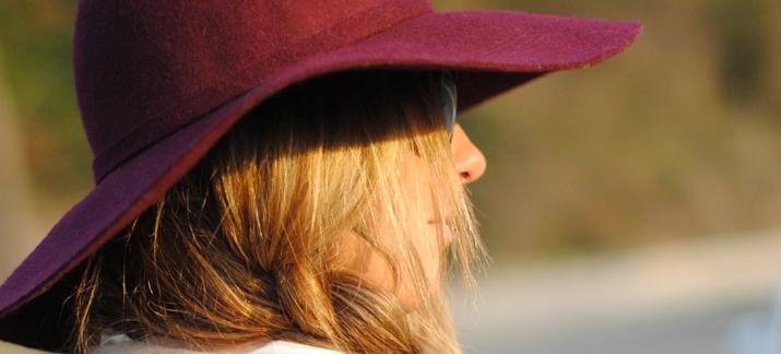 Burgundy hat