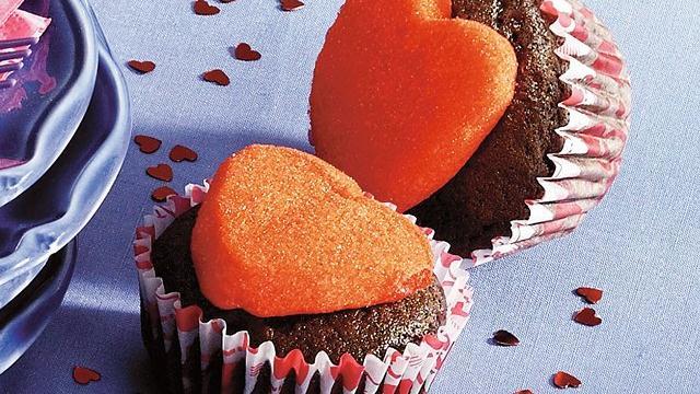 Chocolate Chunk Cupcakes with Marshmallow Hearts